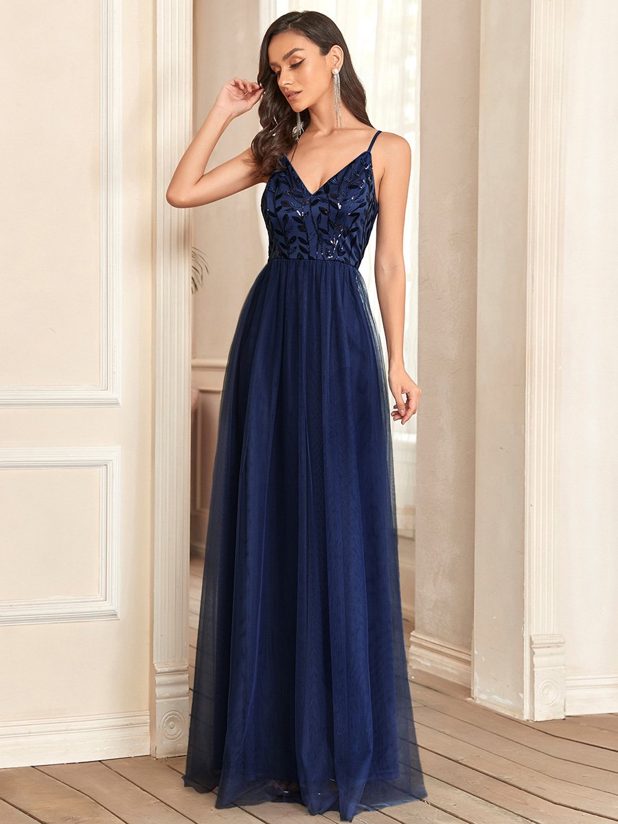 Elegant Full-Length A-line Evening Dress