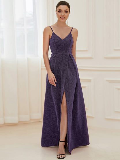 Wholesale Spaghetti Straps Evening Dresses With Pleated Decoration