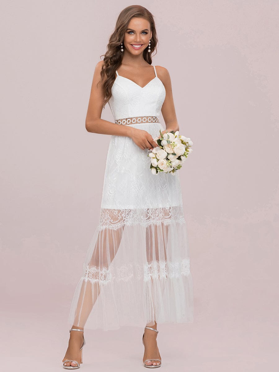 Wedding Dress - A-line Deep V-neck Wholesale Wedding Dresses - MsDressly