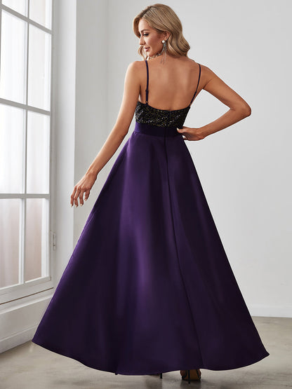 Wome's Sexy Backless Sparkly Prom Dresses