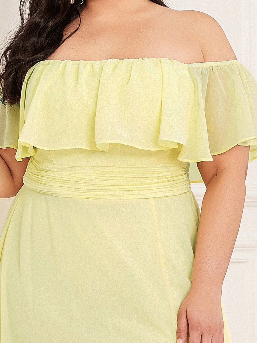 Women's Plus Size Ruffle Thigh Split Wholesale Bridesmaid Dresses