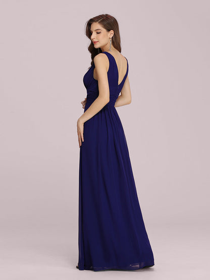 Elegant Double V-Neck Maxi Long Wholesale Bridesmaid Dresses