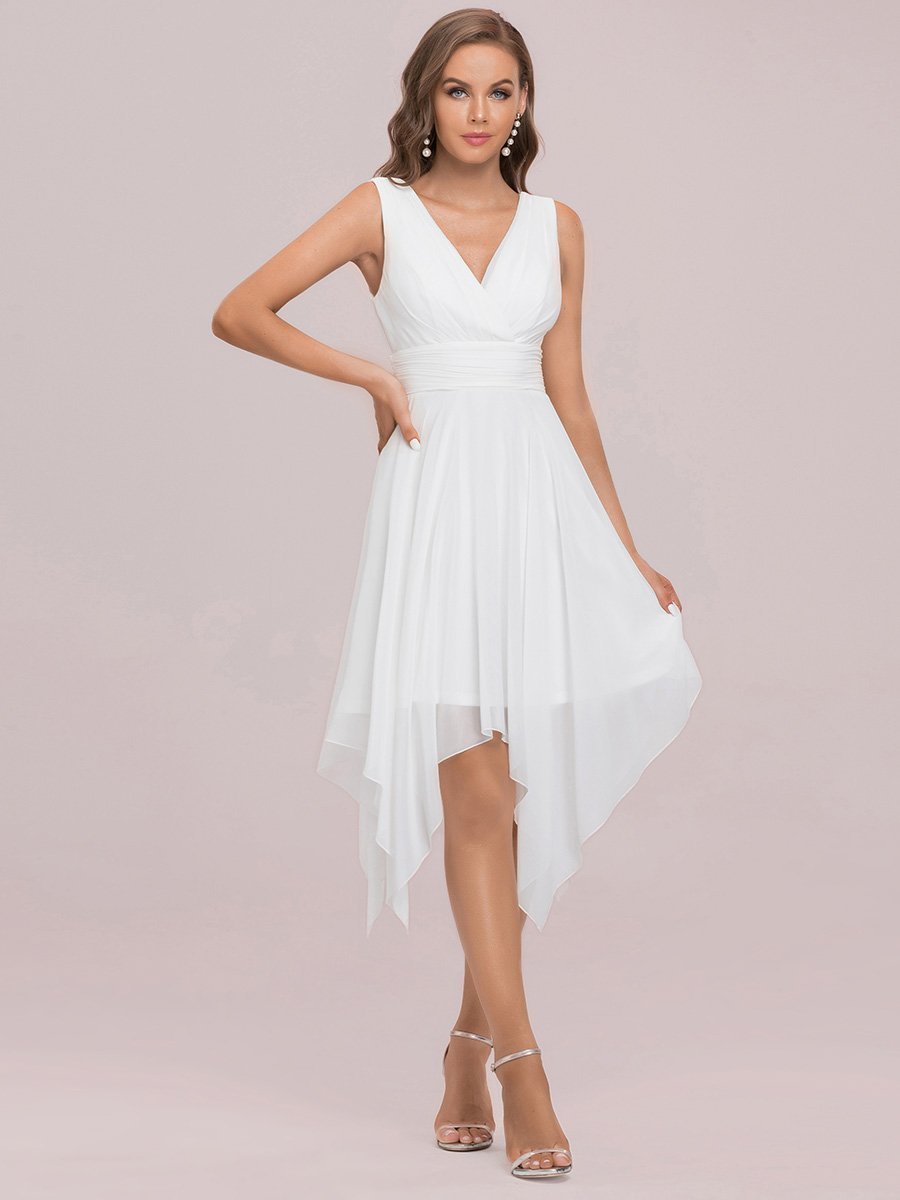 Wholesale Knee Length Chiffon Bridesmaid Dress with Irregular Hem