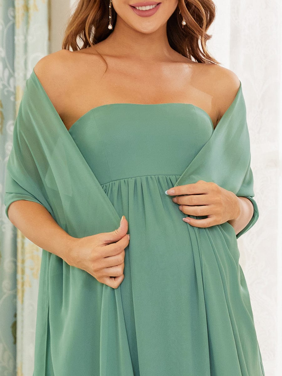 Maternity Dress - A Line Floor Length Asymmetrical Hem Wholesale Maternity Dresses - MsDressly