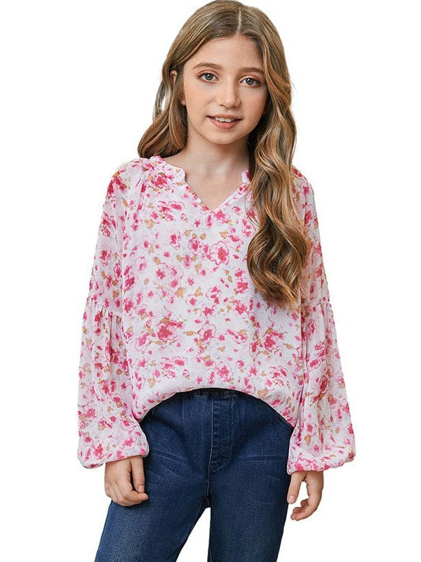 Floral Lace Chiffon Top for Girls and Women
