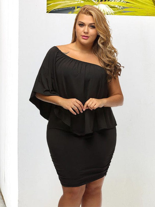 Trendy Backless Tube Dress with High Waist for Plus Size Women
