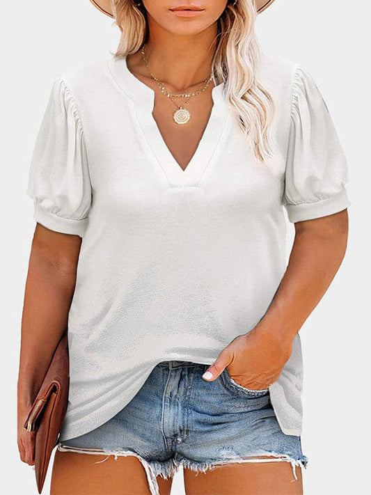 Fashionable Oversized V-Neck Pullover Tops for Plus Size Women