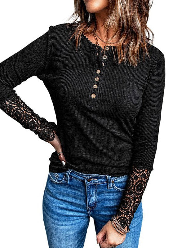 Solid Color Pullover: Women's Long-Sleeved Waffle Knitted Top