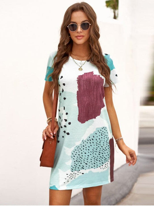 Leopard Print Casual Dress with Waist Detail for Women