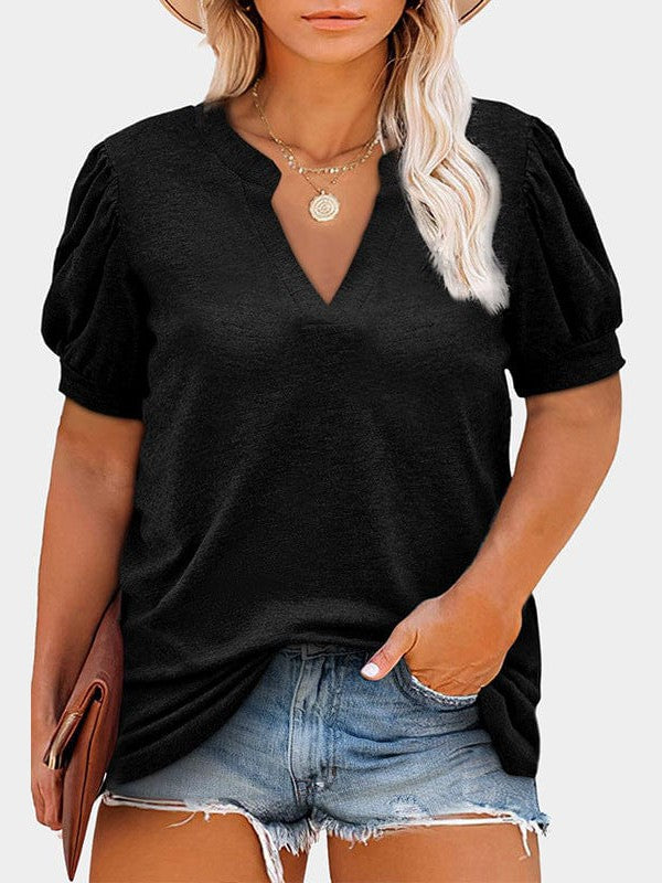 Fashionable Oversized V-Neck Pullover Tops for Plus Size Women