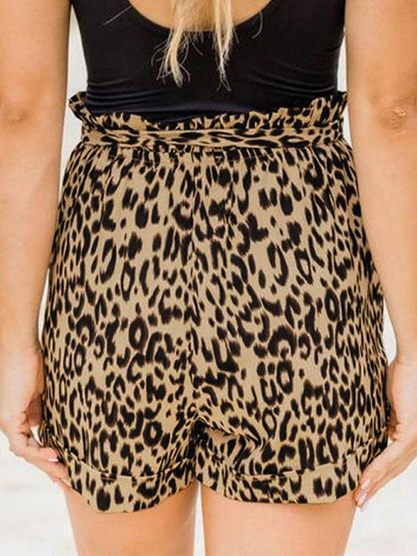 Women's High Waist Leopard Print Strappy Sports Pants