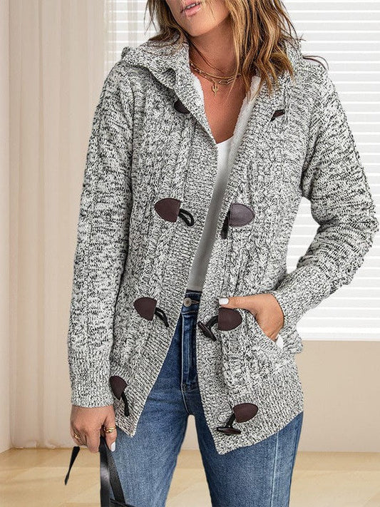 Women's Fleece Hooded Sweater Jacket with Long Sleeve Warmth