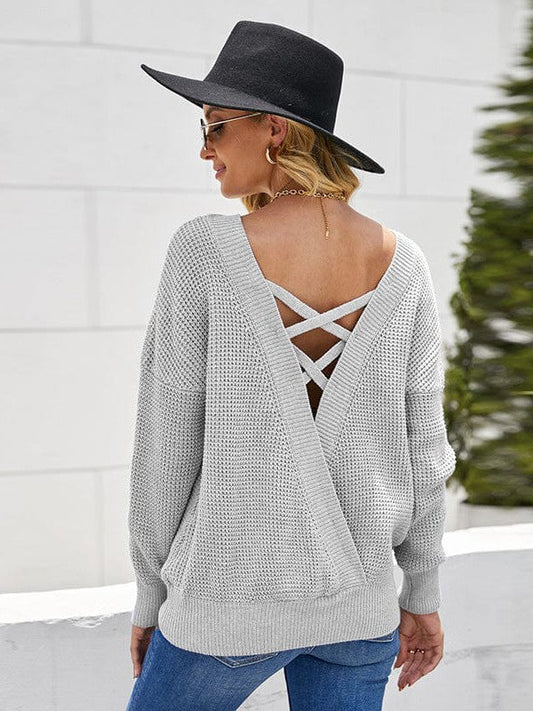 Seductive Backless Knit Sweater for Women - Versatile, Stylish, and Sexy