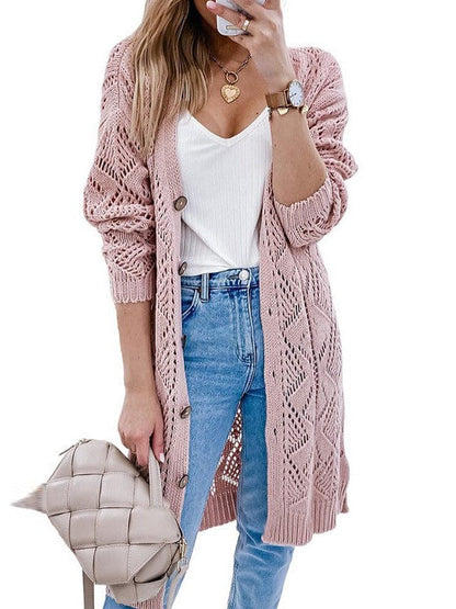 Women's Knitted Cotton Cardigan in Casual Style