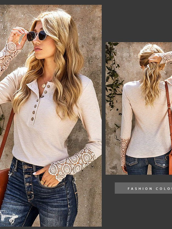 Solid Color Pullover: Women's Long-Sleeved Waffle Knitted Top
