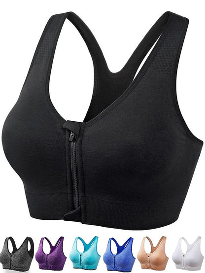 Women's High Support Sports Bra Running Bra Seamless Racerback Bra Top Padded Yoga Fitness Gym Workout Breathable Shockproof Freedom Light Khaki Black White Solid Colored - LuckyFash™
