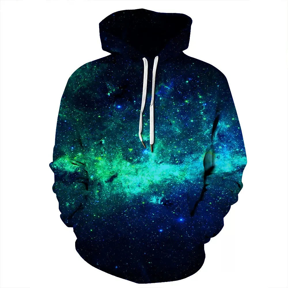 men's unisex hoodies sweatshirt pullovers casual 3d print graphic purple blue galaxy starry sky long sleeve
