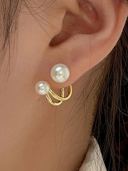 Classic Vintage Alloy Stud Earrings for Women - Fashionable Streetwear Choice