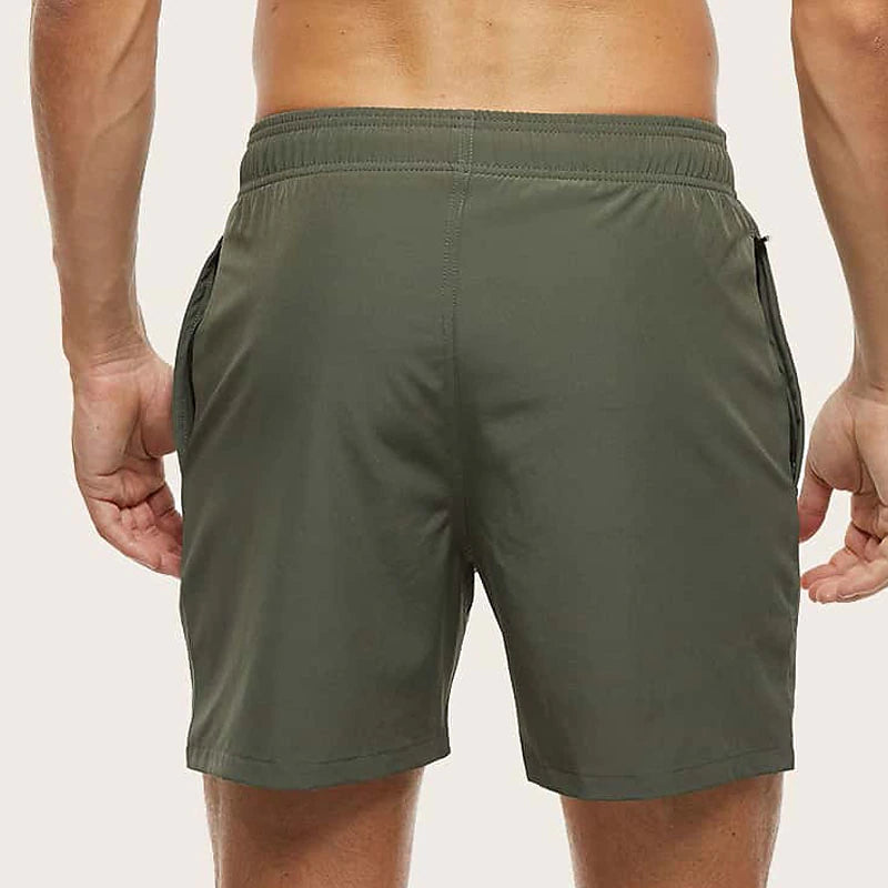 Winter-Ready Men's Black and Green Board Shorts with Mesh Lining