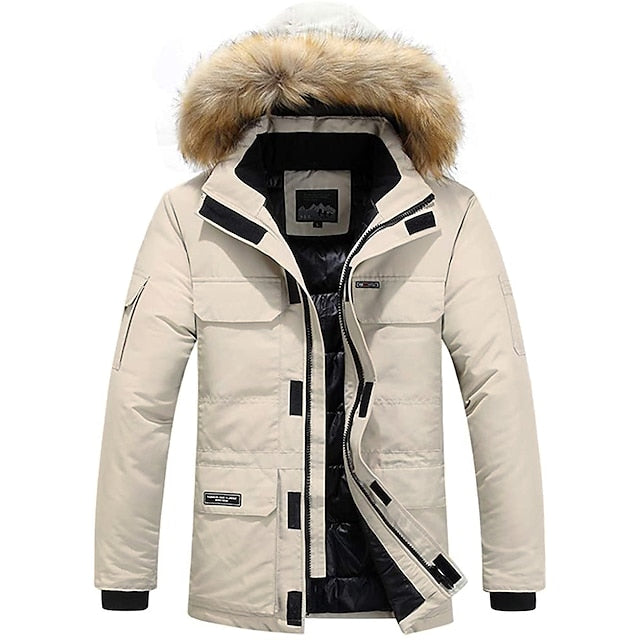 Orange Cream Men's Winter Vest with Windproof Fleece Lining