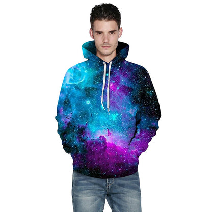 men's unisex hoodies sweatshirt pullovers casual 3d print graphic purple blue galaxy starry sky long sleeve