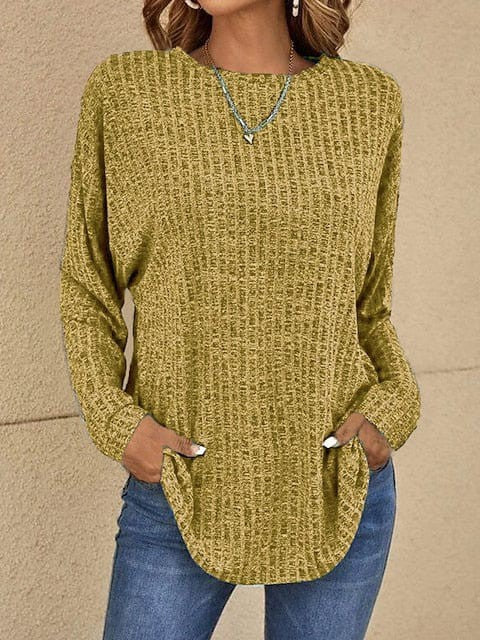 Grass Green Long Sleeve Women's T-shirt Tee with Violets Black Pattern
