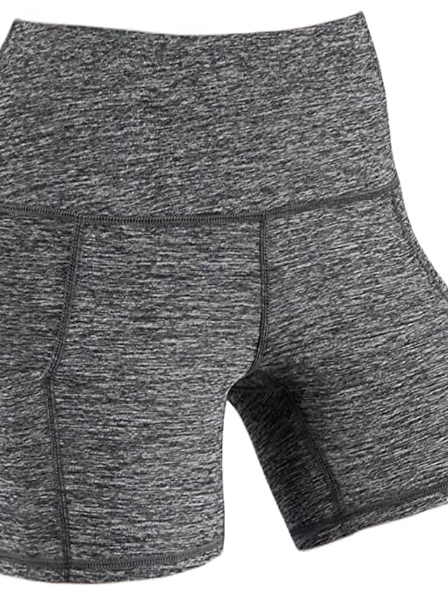 Women's 5" Gym Shorts Yoga Biker Shorts with Side Pockets Tummy Control High Waist Yoga Fitness Gym Workout Compression Shorts - LuckyFash™