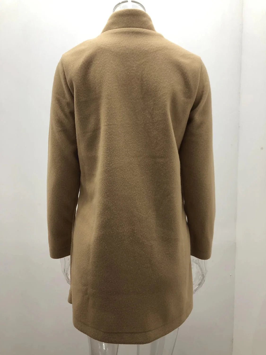 Caramel Colored Women's Open Front Regular Jacket for Spring, Fall, and Christmas