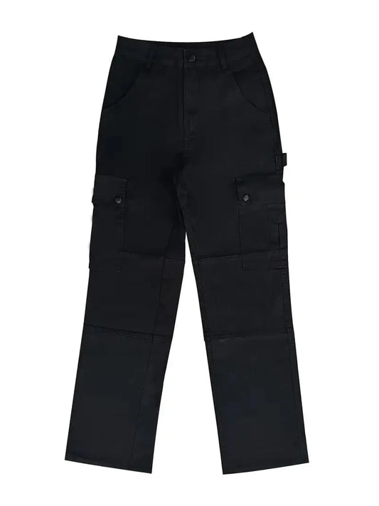Casual Y2K Street Style Cargo Pants with Flap Pockets for Women