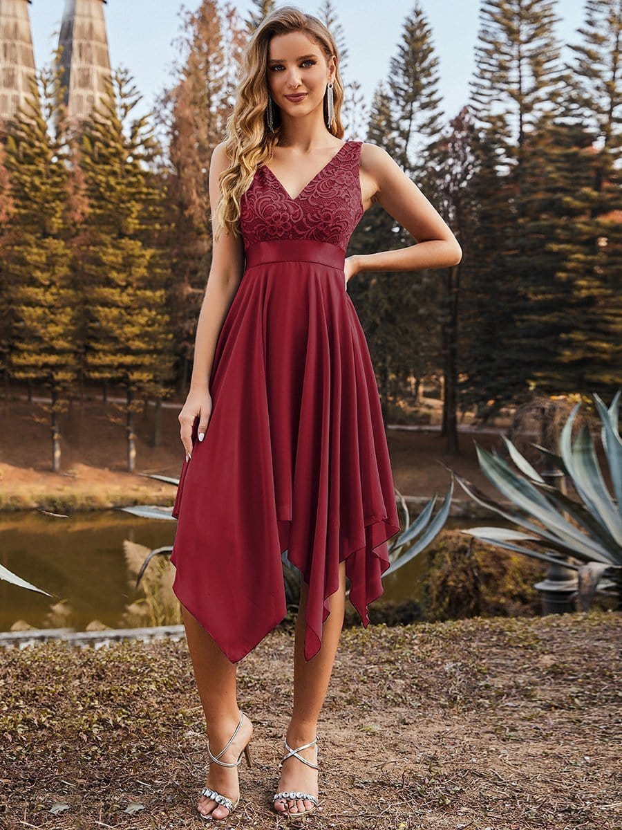 Charming Lace V-Neck A-Line Prom Dress for Women