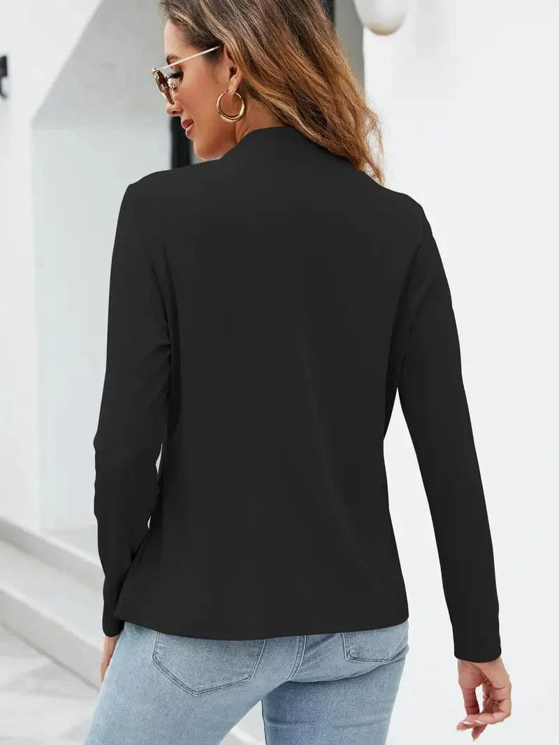 Chic Open Front Blazer with Stylish Pockets for Women