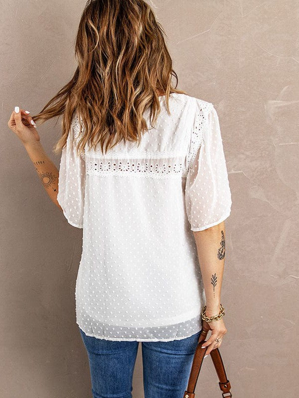 Chiffon Short Sleeve Blouse for Plus Size Women