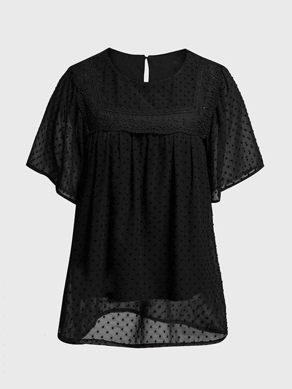 Chiffon Short Sleeve Blouse for Plus Size Women