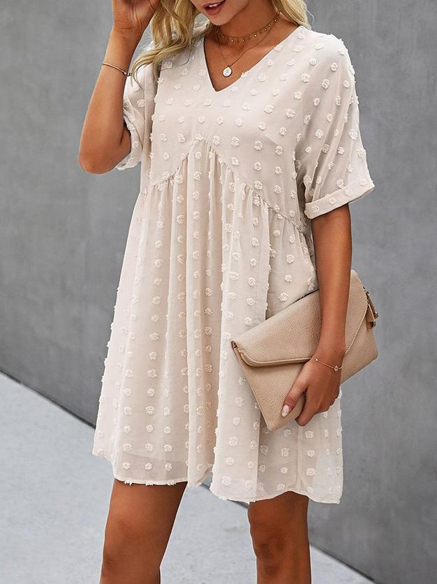 Chiffon Swiss Dot Babydoll Mini Dress