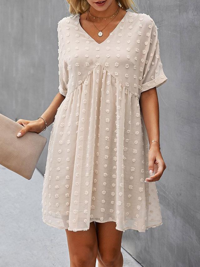 Chiffon Swiss Dot Babydoll Mini Dress