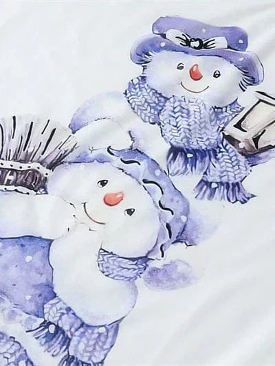 Christmas Plaid Snowman Striped Women's Long Sleeve Tee