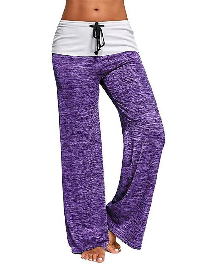 Women's Pants Yoga Quick-drying Flares Sports Trousers Drawstring Outdoor Wide-leg Pants Leisure Fitness  Sportswear - LuckyFash™