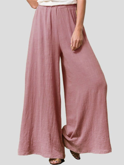 Cotton And Linen Loose Wide-Leg Casual Pants
