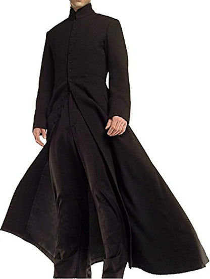 Winter Street Style Men's Long Coat for Evening Parties and Outdoor Cosplay