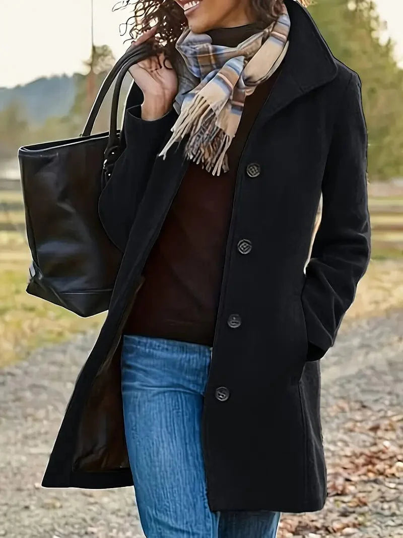Stylish Women's Solid Color Coat for Fall/Winter