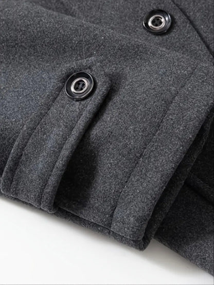 Men's Business Woolen Jacket with Double Collar for Autumn/Winter