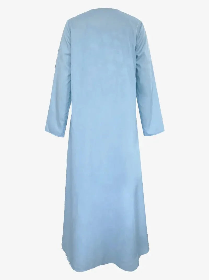 Ethnic Print Long Sleeve Cardigan and Maxi Dress Set for Women