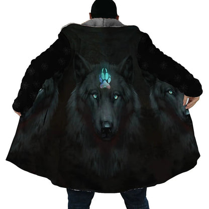 Winter Wolves Men's 3D Ethnic Style Hoodie with Bandana Print