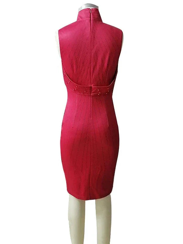 Women's Elegant Sequin Turtleneck Maxi Party Dress
