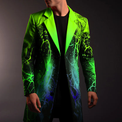 Business Professional Abstract Men's Printed Coat - Ideal for Work and Going Out