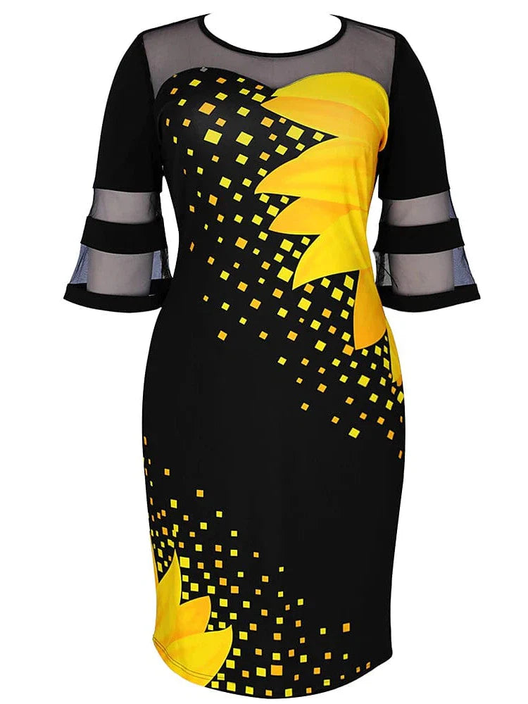 Elegant Butterfly Print Sleeveless Maxi Dress for Women's Plus Size
