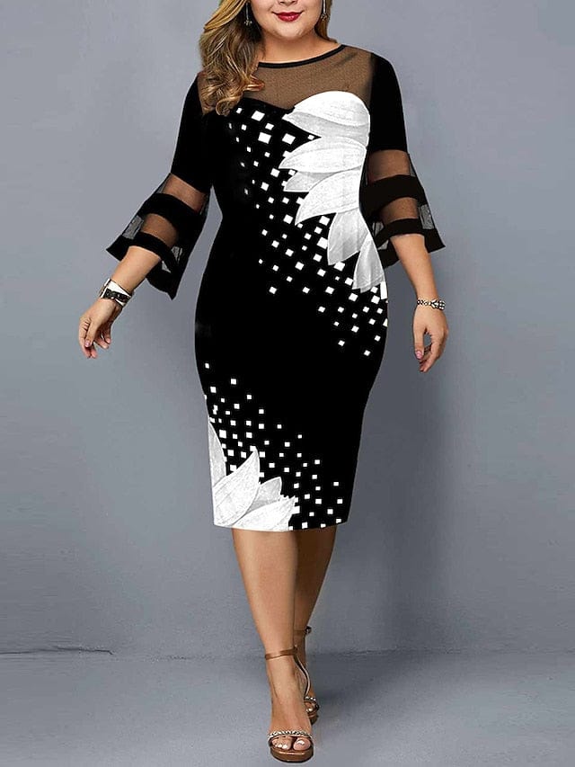 Elegant Butterfly Print Sleeveless Maxi Dress for Women's Plus Size