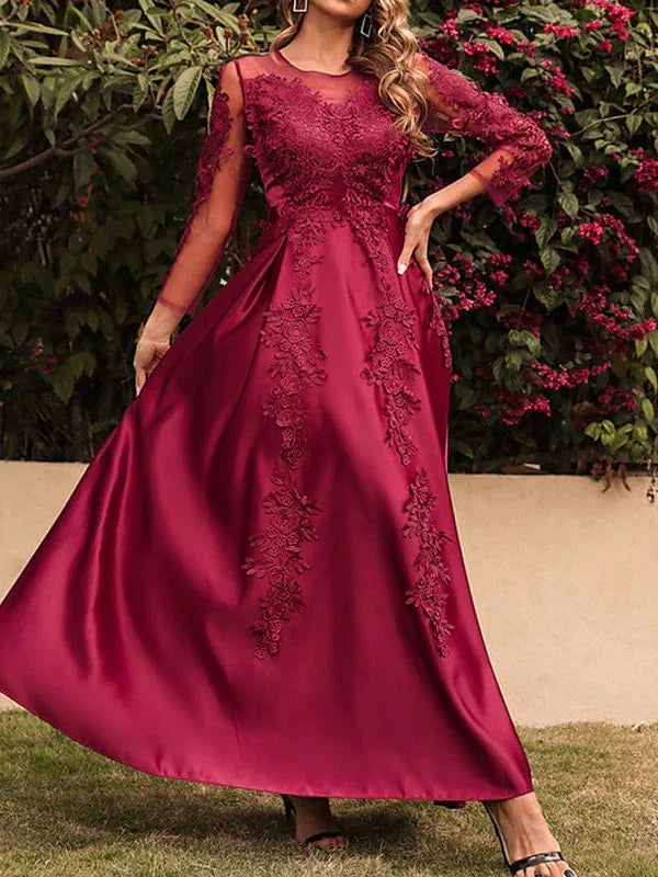Elegant Red Lace Maxi Dress for Women - Perfect for Winter Events and Valentine's Day