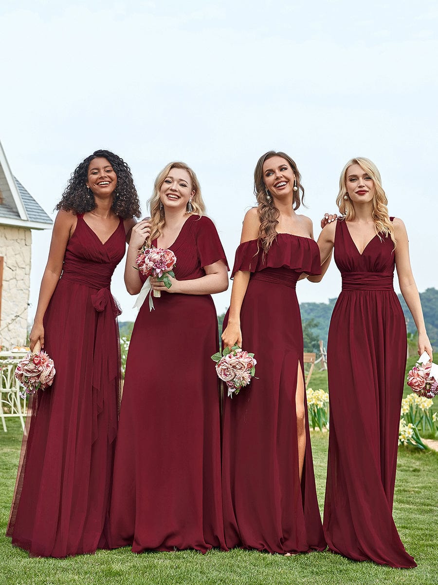 Enchanting Blush Tulle Bridesmaid Dress