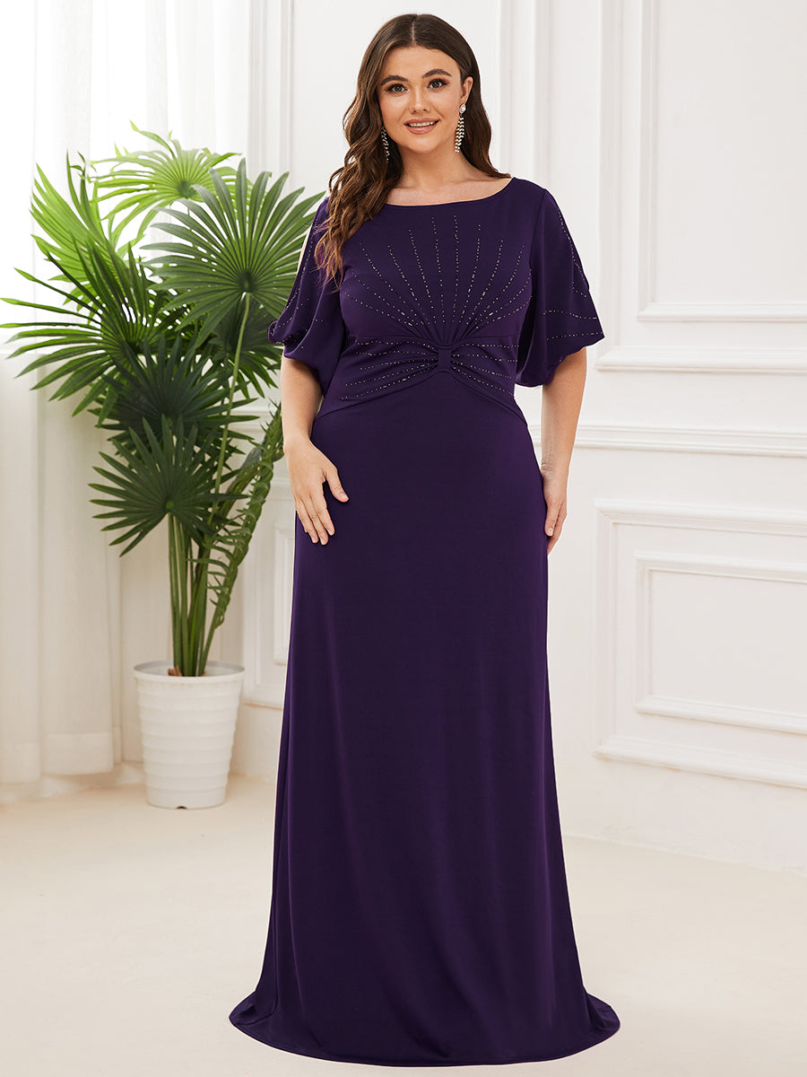 Trendy Round Neck Wholesale Chiffon Fishtail Evening Dress